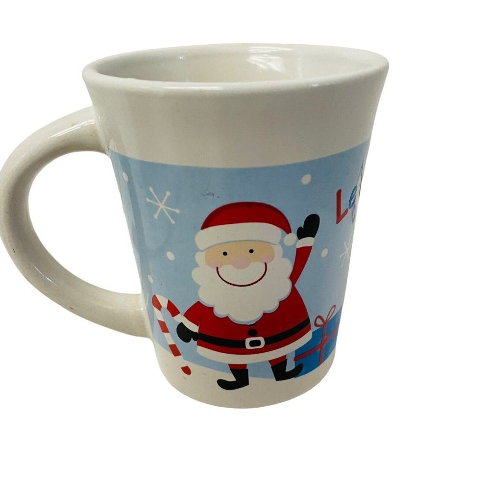 San Marino Winter Santa Clause Coffee Cup Mug Let it‎ Snow Blue Christmas   12oz